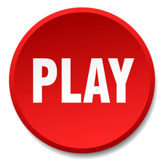 play red round flat isolated push button