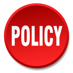 policy red round flat isolated push button