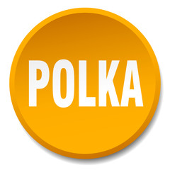 polka orange round flat isolated push button