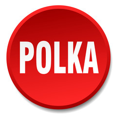 polka red round flat isolated push button