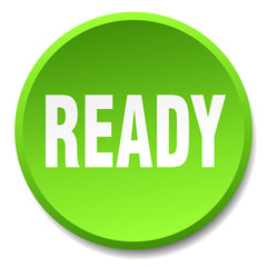 ready green round flat isolated push button