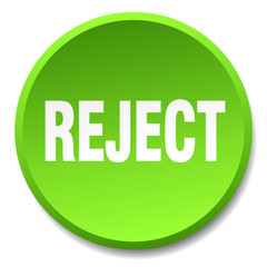 reject green round flat isolated push button
