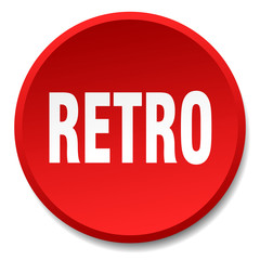 retro red round flat isolated push button