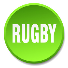 rugby green round flat isolated push button