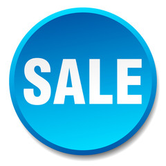 sale blue round flat isolated push button