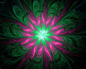 Abstract fractal design. Fictitious flower.