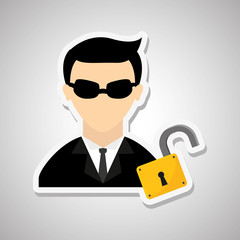 hacker icon design, vector illustration