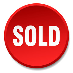 sold red round flat isolated push button