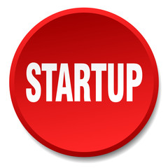 startup red round flat isolated push button