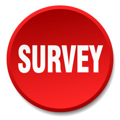 survey red round flat isolated push button