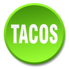 tacos green round flat isolated push button