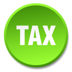 tax green round flat isolated push button