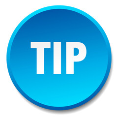 tip blue round flat isolated push button