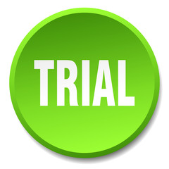 trial green round flat isolated push button