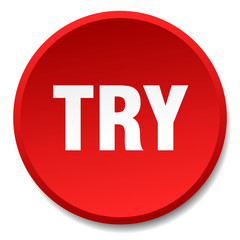 try red round flat isolated push button