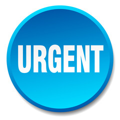 urgent blue round flat isolated push button
