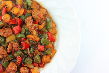 Fried Paprika and pork