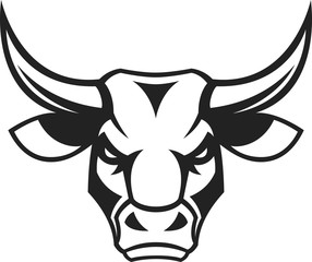 The head of a ferocious bull