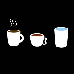 coffee, tea, water, flat, icon