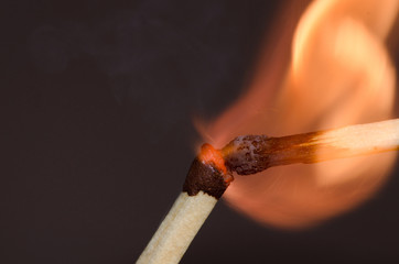 Two burning matches/ one matchstick will ignite another