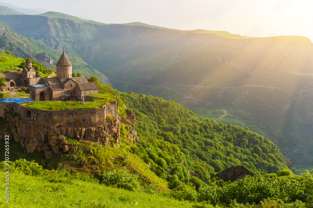 Wall mural ancient monastery. tatev. armenia