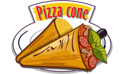 Pizza cone vector