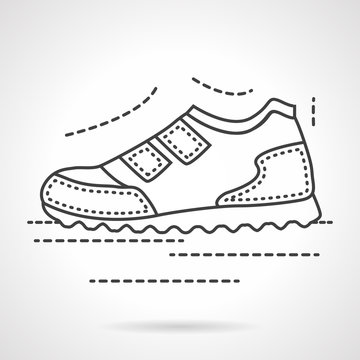 Sports sneaker flat line vector icon