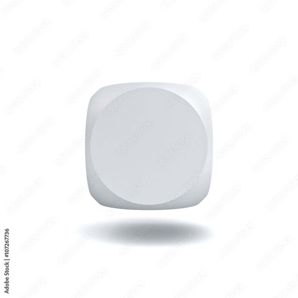 Poster blank button isolated on white background with shadow