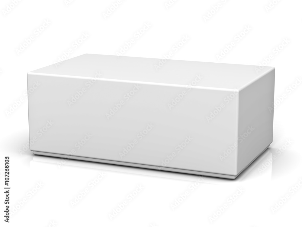Aufkleber Blank box with lid isolated on white background with reflection
