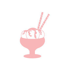 Stylized icon of a colored ice cream