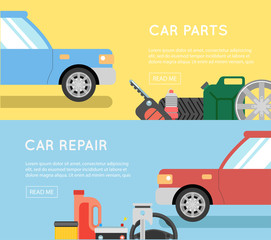 Naklejka premium Car parts vector set. Car service vector icon set. Car parts sho