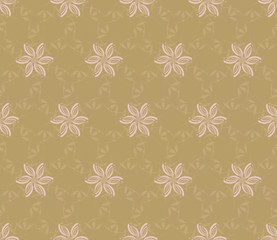 Beige seamless wall-paper with  abstract flower