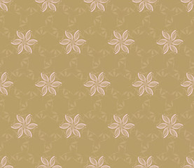 Beige seamless wall-paper with  abstract flower