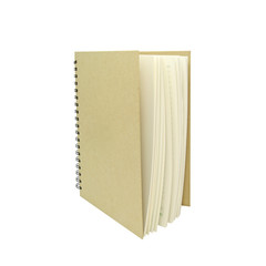 Recycle Notebook brown vertical isolated white background