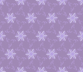 Fototapeta premium Lilac seamless wall-paper with abstract flower
