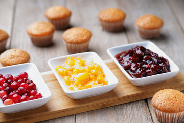 Muffins and jam