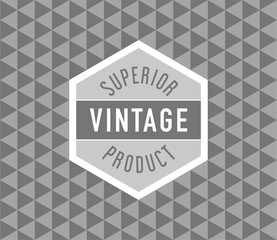 Geometric vintage label on seamless vintage geometric pattern 