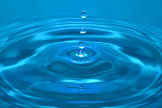 Blue water drops