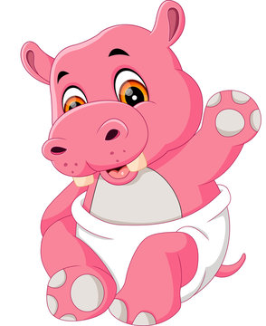 illustration of Cute hippo cartoon
