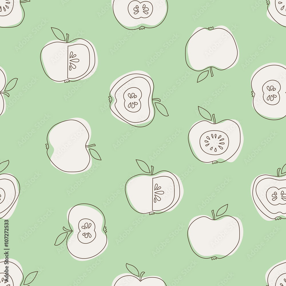 Poster seamless pattern with apples