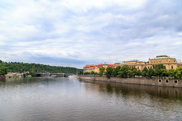 PRAGUE, CZECH REPUBLIC. View of theVltava river and buildings