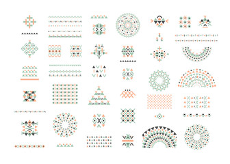 Cute Collection of Ethnic patterns. Geometric and aztec decor  