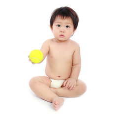 Adorable baby isolated white background