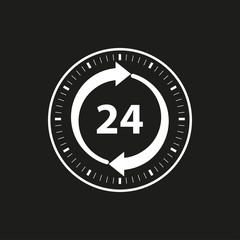 24 hour service - vector icon.