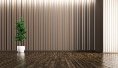 Empty interior with plant 3d rendering