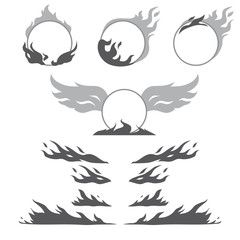 Set of flame forms for create logotype 