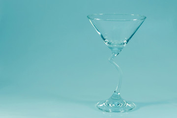 glass with clipping path included on pastel green background