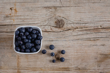 Blueberries on wooden table