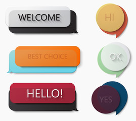 Vector modern bubble speech set on white 