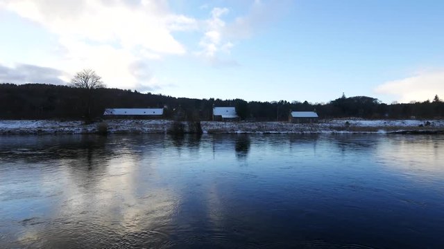 Beautiful River Dee in Winter, Aberdeenshire - Aberdeen Scotland
